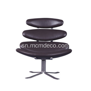 Corona Swivel Lounge Sachigaro Yakasimudzwa neLeather